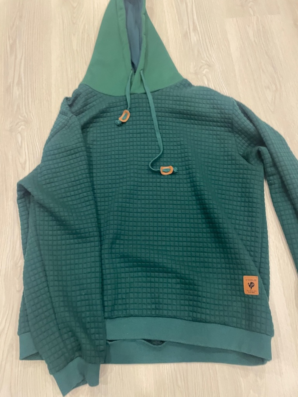 Vogue Dark Green Quilted Pullover with Leather Patch